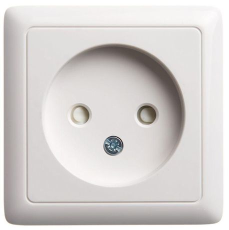 Розетка 1-м ОП Хит 10А IP20 250В без заземл. защ. шторки бел. SE RA10-137-B APC