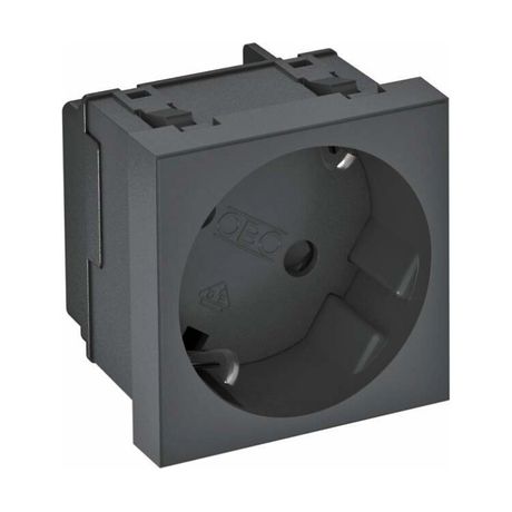 Розетка 2К+3 под углом 33° шторки 16А 250В (45х45 мм - 1 модуль Modul45) черная | 6120081 OBO Bettermann