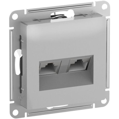 Розетка компьютерная 2-м AtlasDesign RJ45 кат.6A механизм алюм. SE ATN000388 APC