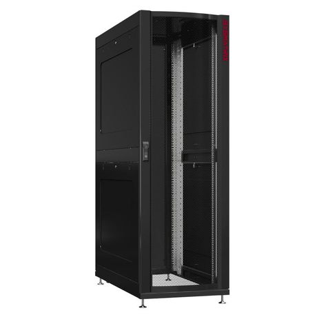 Шкаф серверный 45U 600х1070 передняя дверь: одностворчатая перфорированная IP20. задняя двустворчатая глухой металл IP51. боковые панели: металл. цвет: черный RAL9005 - NS 6145.9351 SYSMATRIX