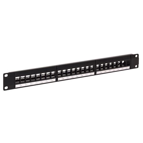 Патч-панель модульная TERACOM PRO 19'' 1U неэкранированная 24 порта с органайзером (пустая) | TRP-MODP-UTP-1U24 EKF