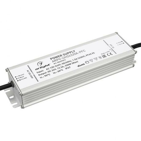 Блок питания ARPV-UH24320A-PFC (24V, 13.3A, 320W) (ARL, IP67 Металл, 7 лет) - 024272(1) Arlight