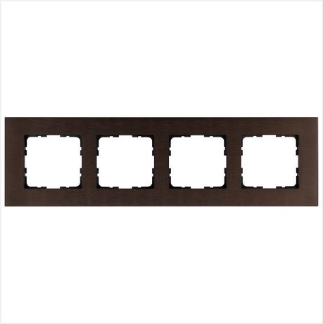 Рамка 4-м G-Metal метал. алюм. корич. Brown Jasmart G1004AZ