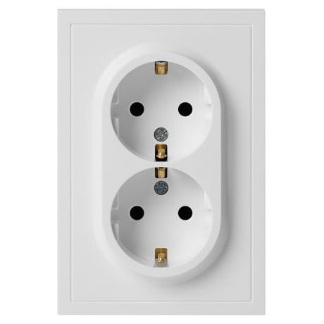 Розетка 2-м с заземл. СП 16А IP20 250В Galaxy бел. матов. MC Б0070691 MC арт. Б0070691