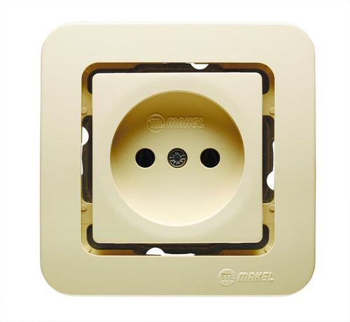 Розетка 1-м СП Lillium 10А без заземл. вставки бакелит крем. Makel 71222