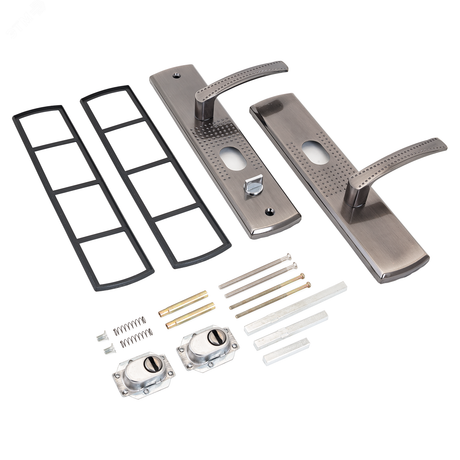 Ручка левая на планке под цилиндровый механизм (комплект), СТАНДАРТ РН-СТ222-L никель матовый - 7836 ПТК