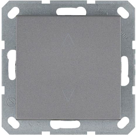 Выключатель одноклавишный для штор 10A 250V~ с накладкой, цвет Алюминий - G3018S Jasmart