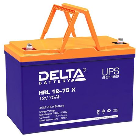 Аккумуляторная батарея проф.серии HRL 12-75 X 12В/75Ач | DELTA Х