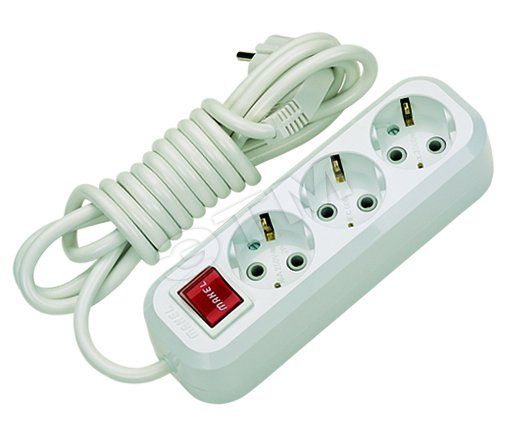 Удлинитель 3х5м с заземл. 16А IP20 выкл. пластик. Makel MGP214