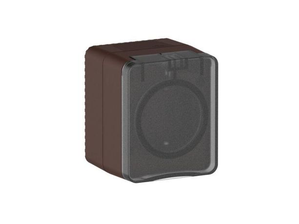 Розетка 1-м ОП AtlasDesign PROFI 16А IP54 250В заземл. защ. шторки корич. SE ATN546045 APC