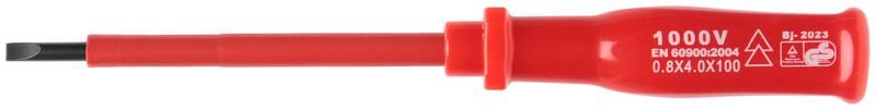 Отвертка изолированная 1000 В, CrV сталь, пластиковая ручка 4х100 мм SL - 55802 РОС