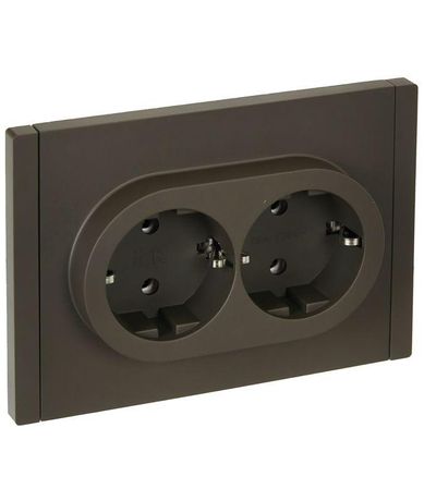 Розетка 2-м СП FORTE&PIANO FP324 16А с заземл. без защ. шторок безвинт. крепл. сер. IEK FP-R21-16-1-K03