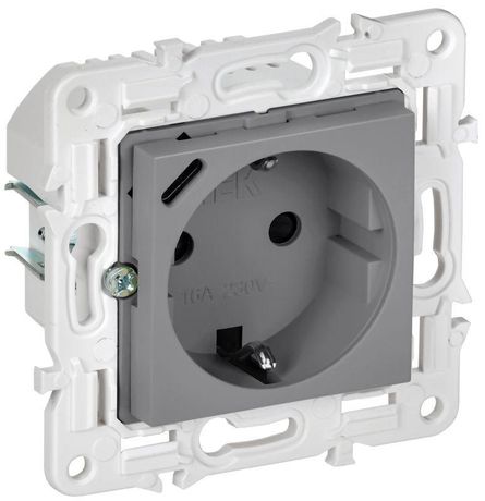 Розетка SKANDY 18Вт 16А с заземл. защ. шторки USB C SK-R17Gr сер. IEK SK-R14-16-U14-018-K03