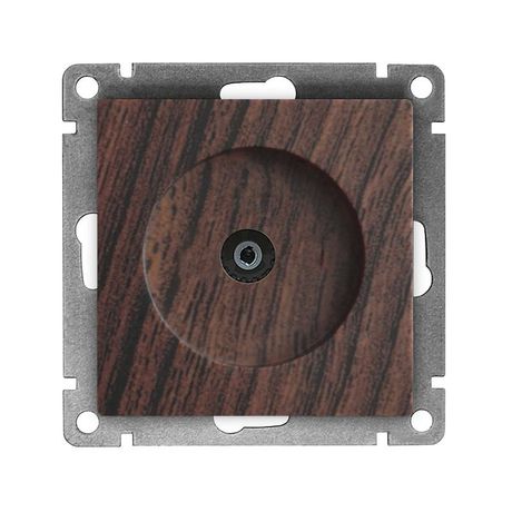 Розетка телевизионная одноместная серия Афина, с/у, тупиковая, 75Ом, ч/д 4-2400Мгц, венге (еврослот) - A0027-V Союз