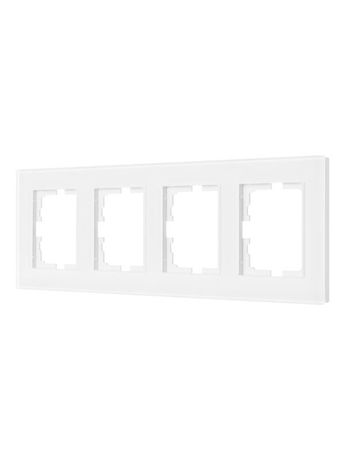 Рамка 4-местн. гориз. VESNA стекло бел. LEZARD 742-5480-149
