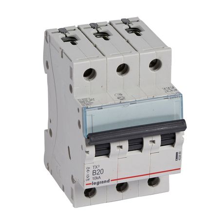 Выключатель автоматический модульный 3п B 20А 10кА TX3 6000 3мод. 400В Leg 403889 Legrand