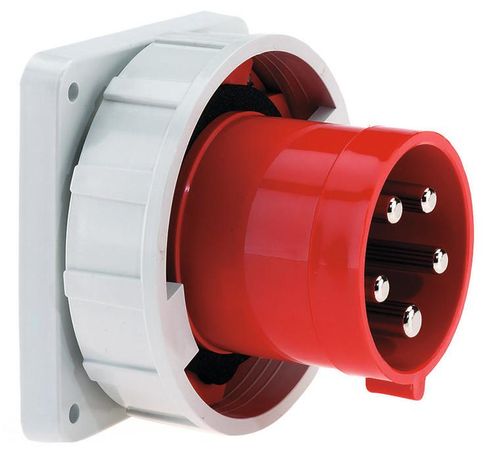 Вилка встраиваемая прямая 125A 5p(3р+N+PЕ) 6h 400V IP67 2876 120х120 I 2876-Bals Bals