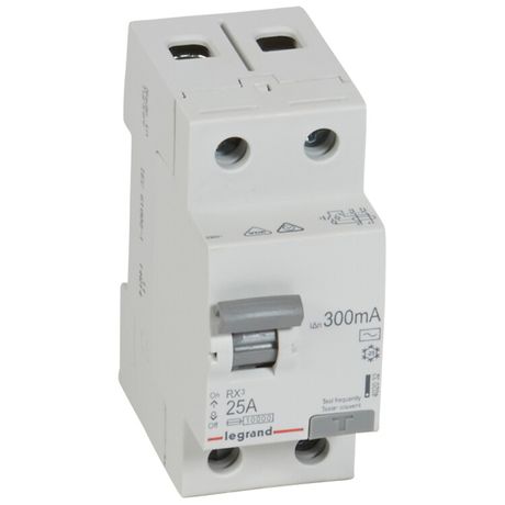 Выключатель дифференциальный (УЗО) RX3 2п 25А 300мА тип AC | 402032 Legrand