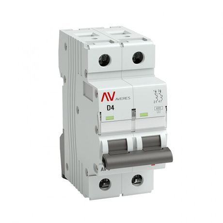 Выключатель автоматический двухполюсный AV-6 4А D 6кА AVERES | mcb6-2-04D-av EKF
