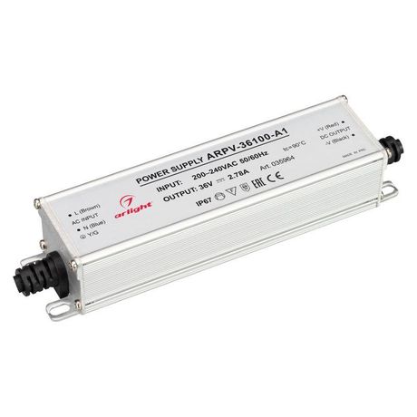 Блок питания ARPV-36100-A1 (36V, 2.78A, 100W) (Arlight, IP67 Металл, 3 года) | 035964 Arlight