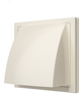 Выход стенной вытяжной с обратным клапаном 150х150 фланцем D125, из ASA пластика, цвет Слоновая кость - 1515К12,5ФВ Ivory ЭРА 24224