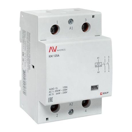 Контактор модульный КМ 125А 2NО 230VAC (3 мод.) AVERES | km-av-3-125-20-230V EKF