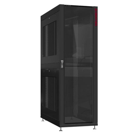 Шкаф серверный 24U 800х1070 передняя дверь: стекло IP41. задняя двустворчатая глухой металл IP51. боковые панели: перфорированные. цвет: черный RAL9005 - NS 8124.9152 SYSMATRIX