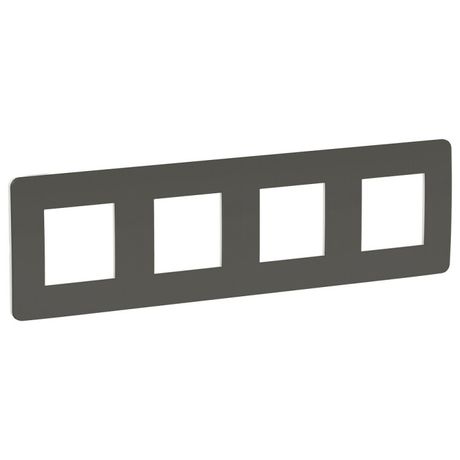 Рамка UNICA STUDIO четырехпостовая дымчато-серый/белый - NU280821 APC