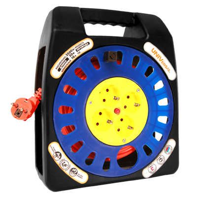 Удлинитель в закрыт. корпусе 4х20м 16А IP20 У16-012 ПВС 3х1.5 термозащита защ. шторки UNIVersal 9633881 Союз