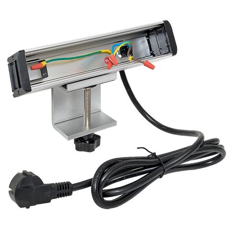 Встраиваемый настольный розеточный блок для крепления к столу, 10 модулей, C-Line, металлик | cl-vnbco-10-s EKF