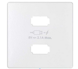 Накладка для зарядного устройства 2xUSB белого матового цвета S82 Concept | 8221096-090 Simon