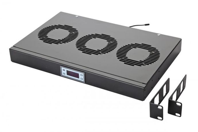 Вентиляционная панель с контроллером 1U 3 вентиляторами - 60A-91-10-30BL Eurolan