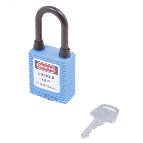 Замок безопасности навесной нейлоновая дужка BD-G13DP Blue - 11055 ПТК