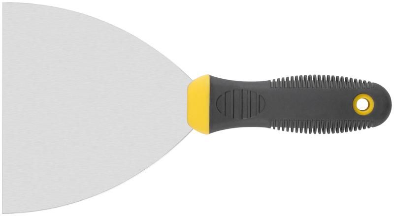 Шпатель , нержавеющая сталь черно-желтая прорезиненная ручка 5 - 06687 РОС