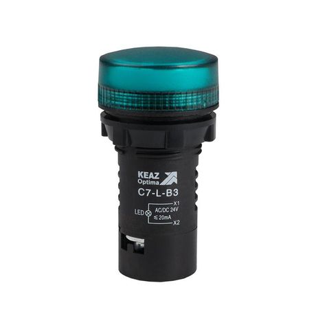 Лампа светодиодная OptiSignal Compact D22 C7-L-B3 зеленая 24 В AC/DC XB7EV03BP | 362150 КЭАЗ 362149