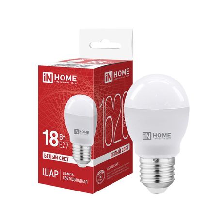 Лампа светодиодная LED-ШАР-VC 18Вт шар 4000К E27 1620лм 230В IN HOME 4690612065342 IN HOME арт. 4690612065342