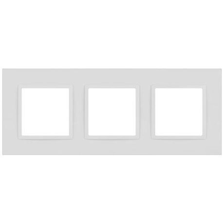Рамка для розеток и выключателей Elegance 14-5013-01М Classic, на 3 поста, белый матовый | Б0065826 ЭРА
