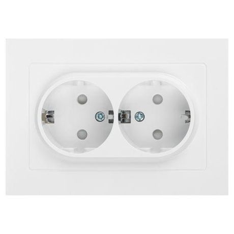 Розетка однофазная двойная скрытого монтажа, в рамку с заземлением со шторками антрацит 16А 250В IP20 винтовые зажимы 6-208-01 Intro Accent - Б0063528 ЭРА