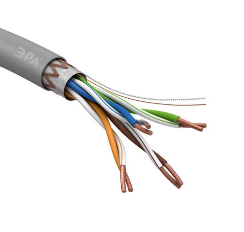 Кабель витая пара SF/UTP кат.5E 4х2х24 AWG CU PVC (уп.305м) Эра Б0044691
