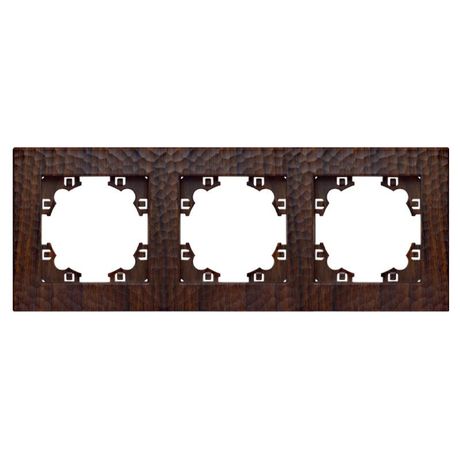 Рамка фактурная 3 поста универсальная UNIVersal Афина венге (еврослот) - A10045-V Союз