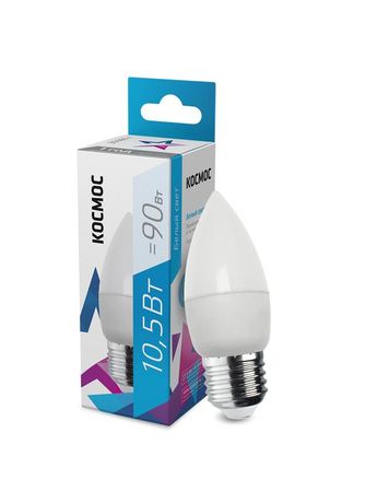 Лампа светодиодная LED 10.5Вт CN 220В Е27 D37х99 4500К белый 840лм Космос - LkecLED10.5wCNE2745