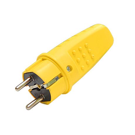 Вилка электрическая 1ф 16А 250В IP44 прямая однофазная каучук желт. Universal 3089 Союз