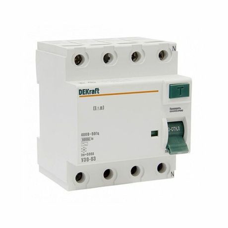 Выключатель дифференциальный (УЗО) УЗО-03 4п 16А 100мА тип AC | 14084DEK DEKraft APC
