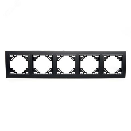 Рамка пятиместная горизонтальная, серия Эрна, PFR00-9005-03, черный | 39622 STEKKER FERON PFR00-9005-03
