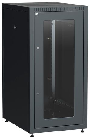 Шкаф сетевой LINEA E 18U 600х800мм стекл. передняя дверь задняя металлическая черн. ITK LE05-18U68-GM IEK