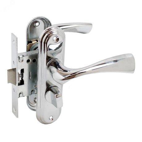 Защелка БУЛАТ ЗЩ1-Д03.04 (П) НОМОС хром ПРАВАЯ ВНУТР/ЛЕВАЯ НАРУЖНЯЯ с фиксацией - 13952 ПТК