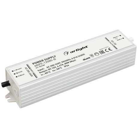 Блок питания ARPV-12080-B (12V, 6.7A, 80W) (Arlight, IP67 Металл, 3 года) | 023189 Arlight