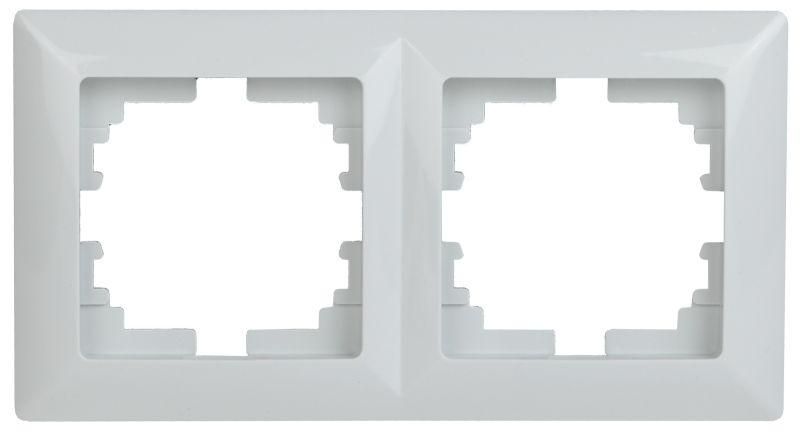 Рамка для розеток и выключателей 2 поста белый пластик Intro Solo 4-502-01 - Б0043410 ЭРА