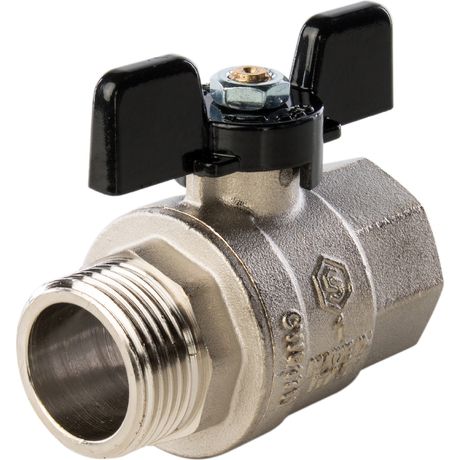 Кран шаровой 1' ВН ручка бабочка - RG008Q0BRMBK1H STOUT SVB-0004-000025