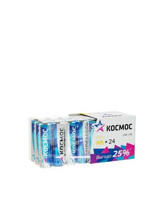 Батарейка LR6 AA, Alkaline 1.5В, 24 шт/уп, - KOCLR6_24BOX Космос